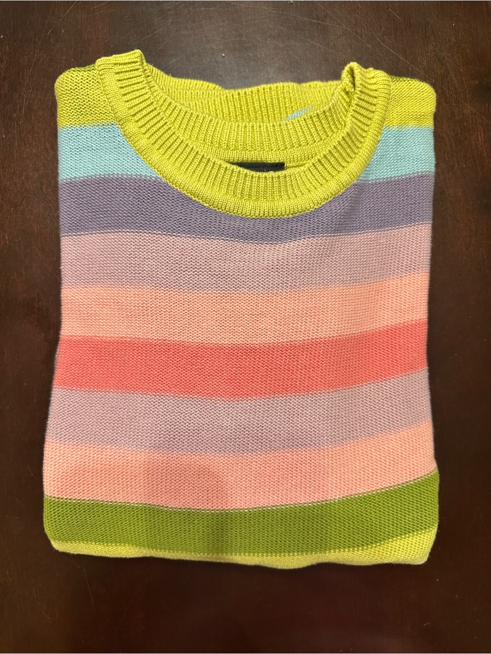 torrid Multicolor Striped Crewneck Sweater - Lime, Pink & Pastels